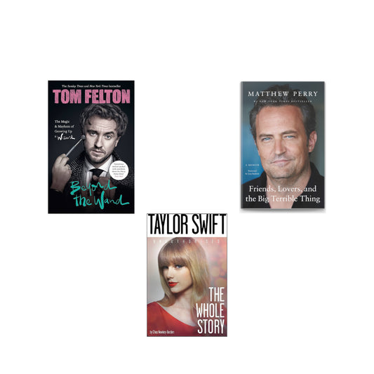 biography books mathew perry, tom felton, and taylor swift